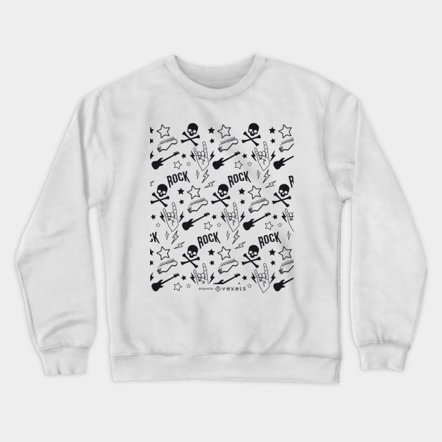 Punk Rock Pattern Design Crewneck Sweatshirt by LR_Collections